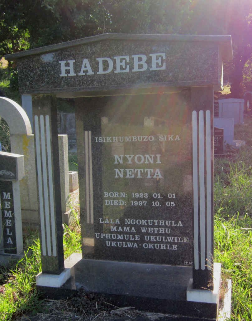 HADEBE Nyoni Netta 1923-1997