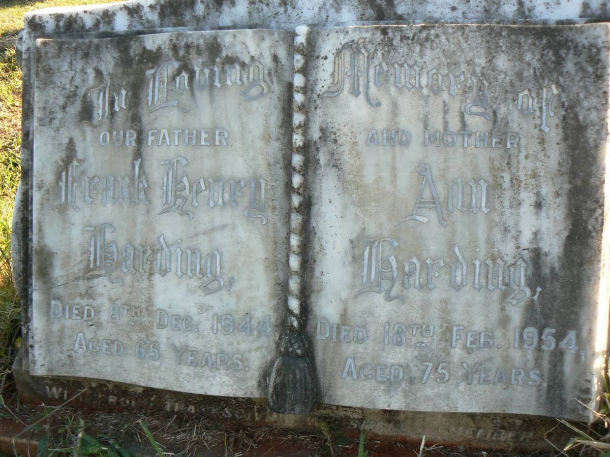 HARDING Frank Henry -1944 &amp; Ann -1954