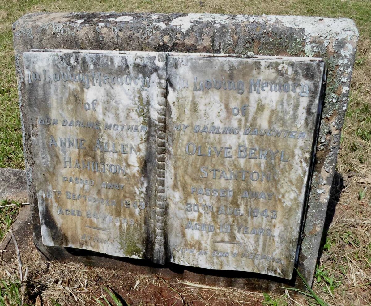 HAMILTON Annie Allen -1949 :: STANTON Olive Beryl -1943