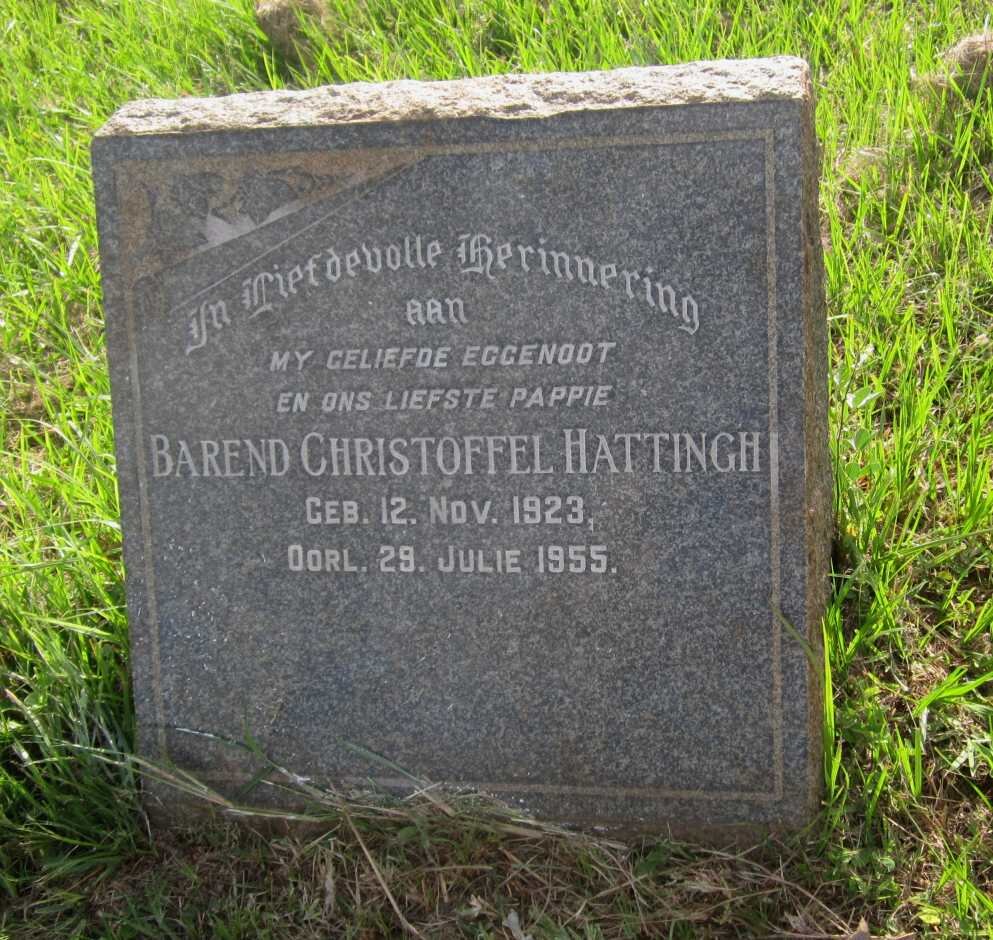 HATTINGH Barend Christoffel 1923-1955