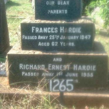 HARDIE Richard Ernest -1955 &amp; Frances -1947