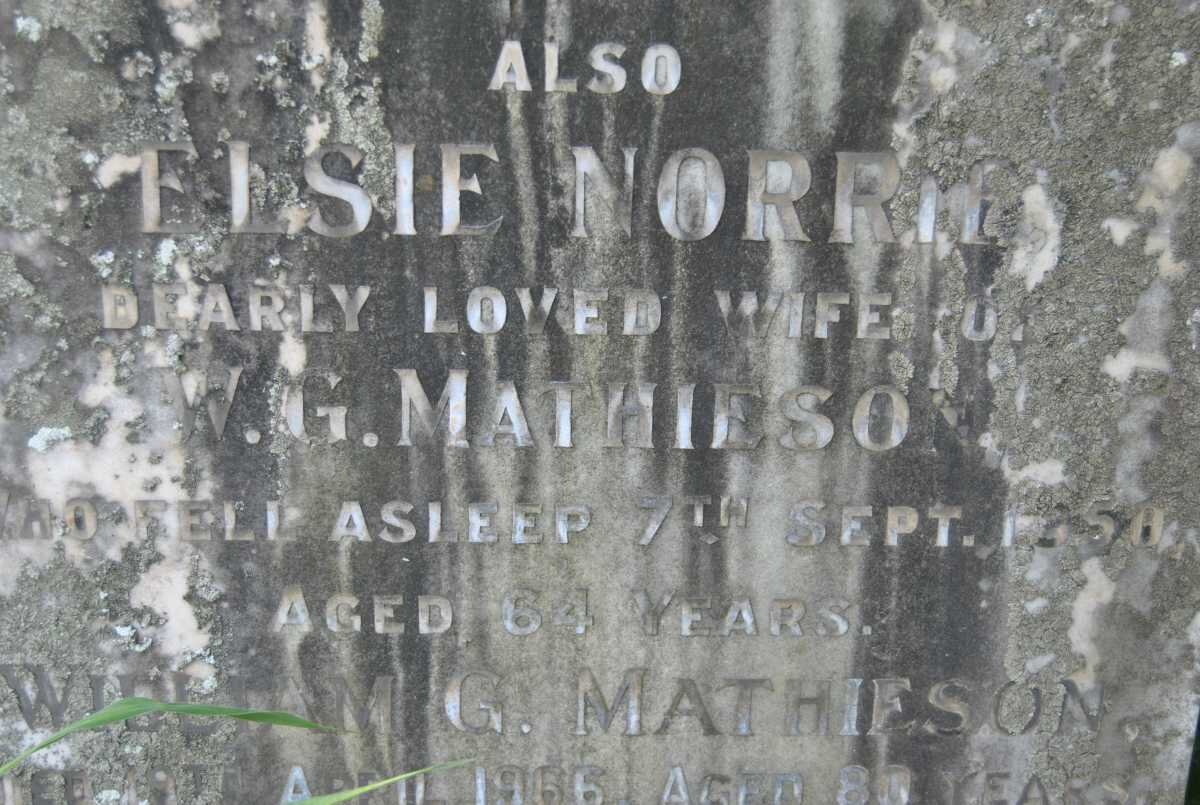 MATHIESON Elsie Norrie -1950 :: MATHIESON William Gilkinson -1966