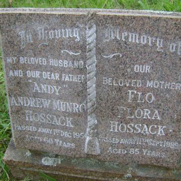 HOSSACK Andrew Munro -1954 &amp; Flora -1985