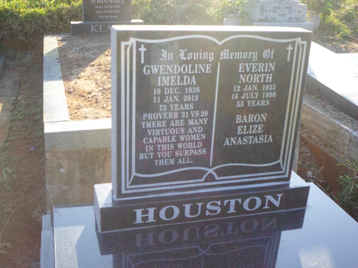HOUSTON Everin North 1935-1990 &amp; Gwendoline Imelda 1938-2012