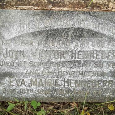 HENNEBERRY John Victor -1962 &amp; Eva Mairie -1986