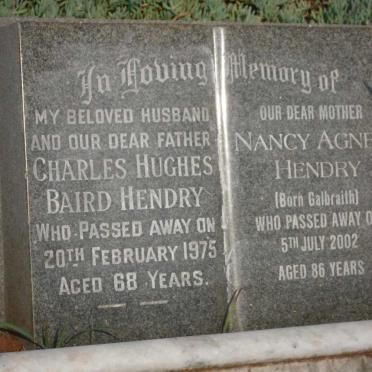 HENDRY Charles Hughes Baird -1975 &amp; Nancy Agnes GALBRAITH -2002