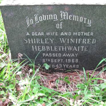 HEBBLETHWAITE Shirley Winifred -1968