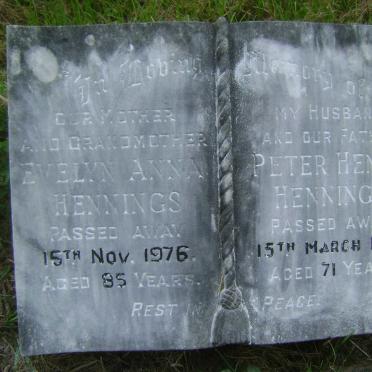 HENNINGS Peter Henry -1967 &amp; Evelyn Anna -1976