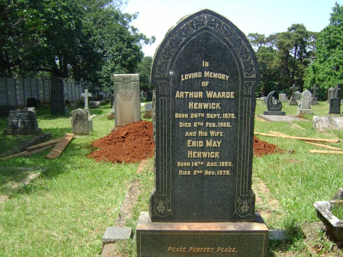 HENWICK Arthur Waarde 1878-1960 &amp; Enid May 1885-1976 