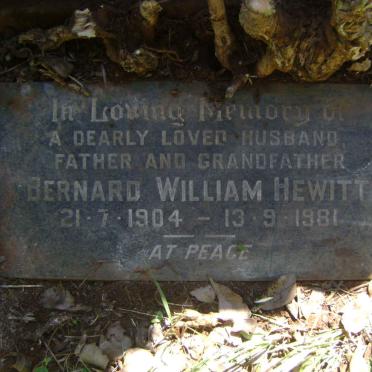 HEWITT Frank -1946 &amp; Florence -1955 :: HEWITT Hilda - 1990 :: HEWITT Bernard William 1904-1981