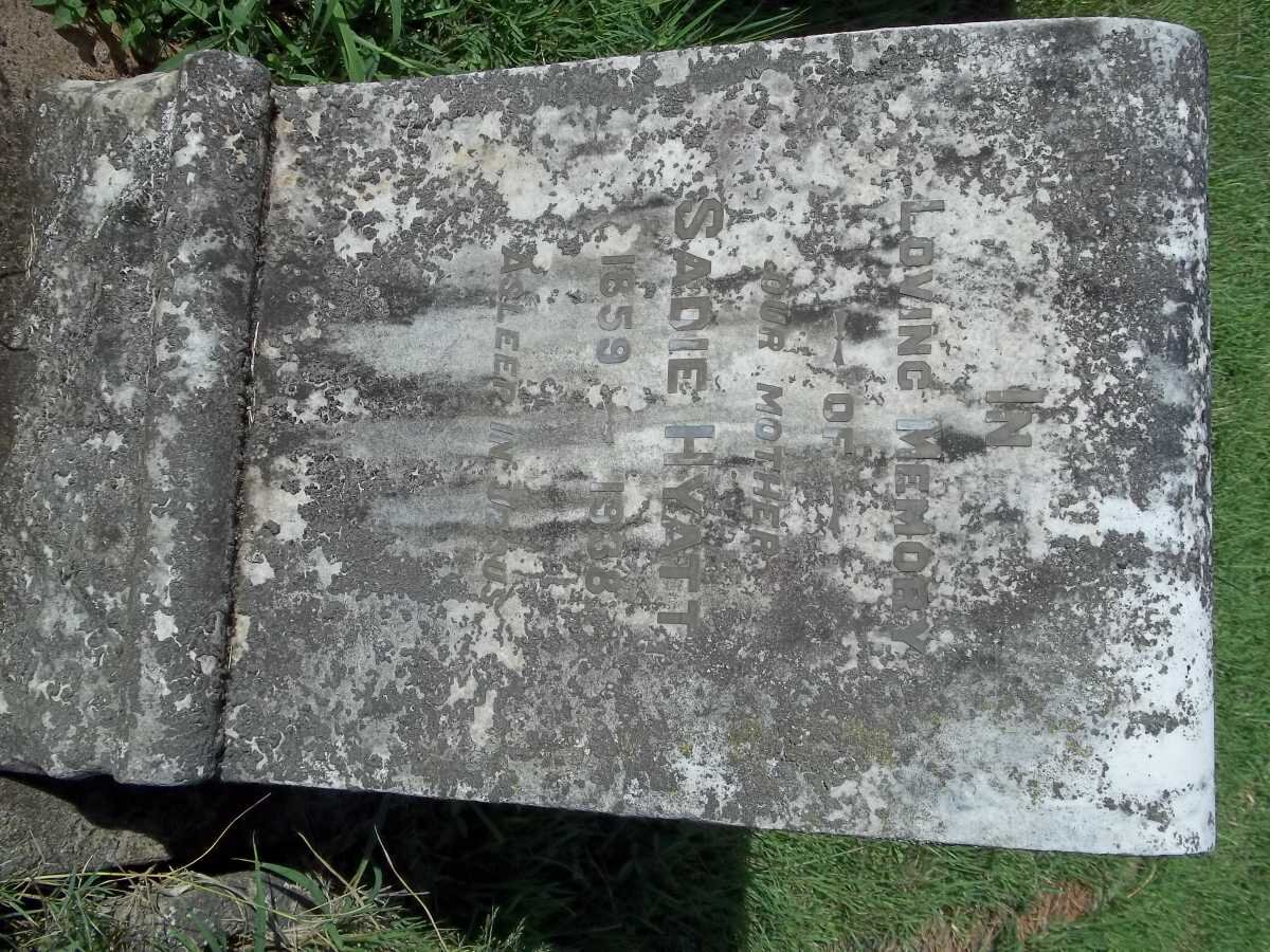 HYATT Sadie 1859-1938