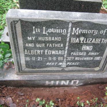HIND Albert Edward 1921-1986 &amp; Ida Elizabeth -1987