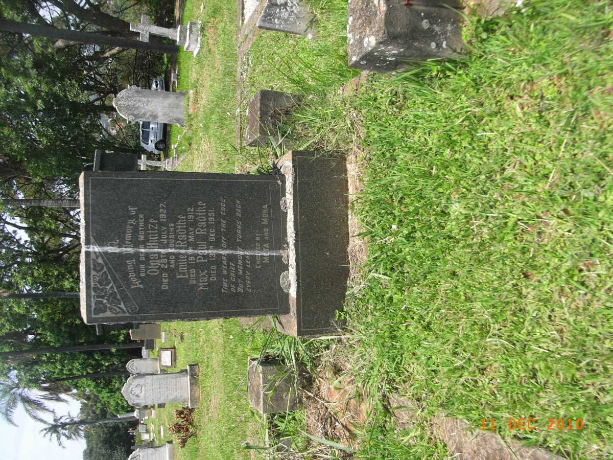 HINTZE Olga -1927 :: RADTKE Emile -1912 :: RADTKE Max Paul -1951