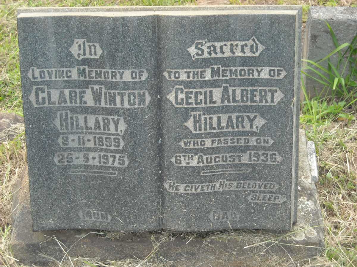 HILLARY Cecil Albert -1936 &amp; Clare Winton 1899-1975