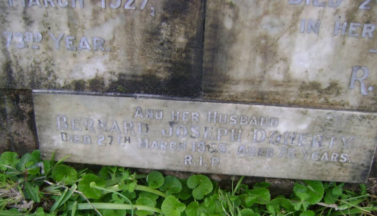 HIRST Fanny -1927 :: DOHERTY Bernard Joseph -1955 &amp; Alice -1948