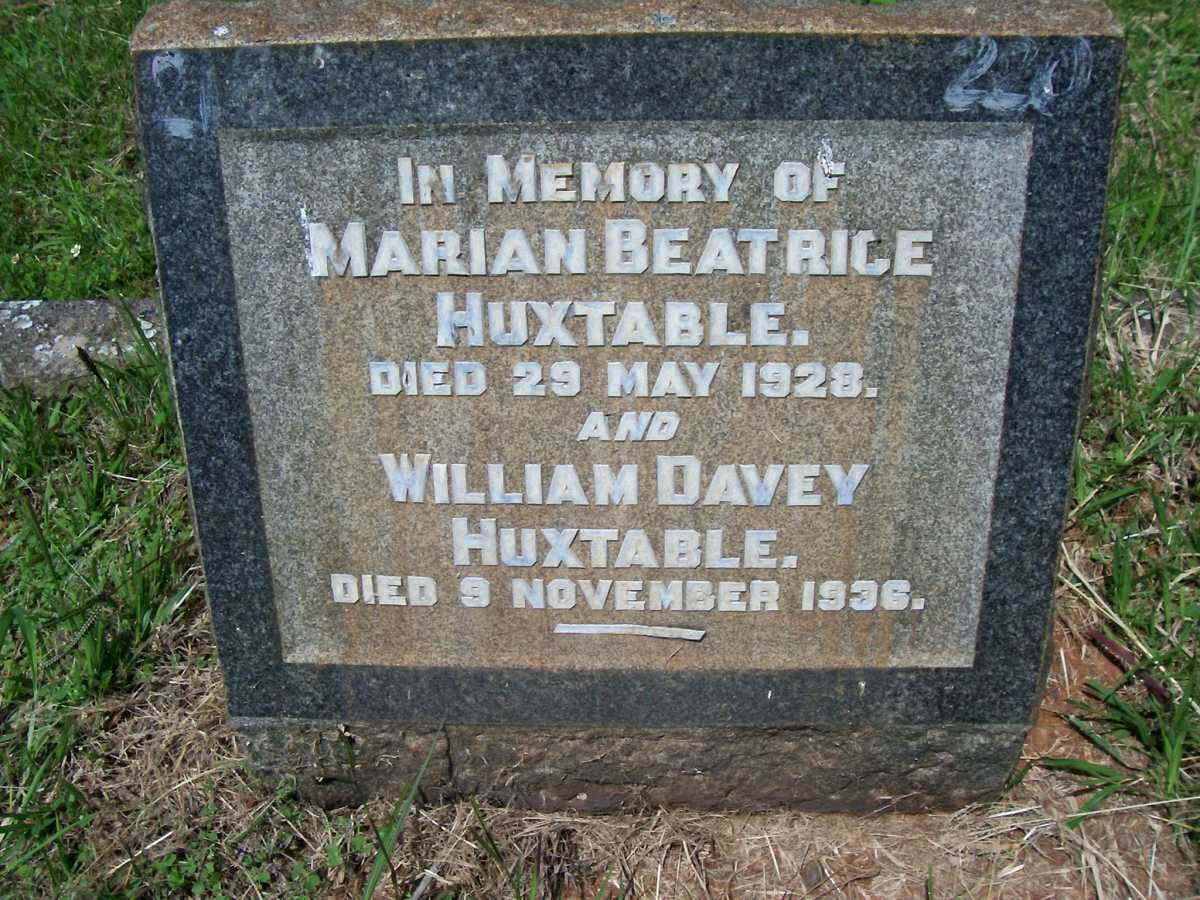 HUXTABLE William Davey -1936 &amp; Marian Beatrice -1928