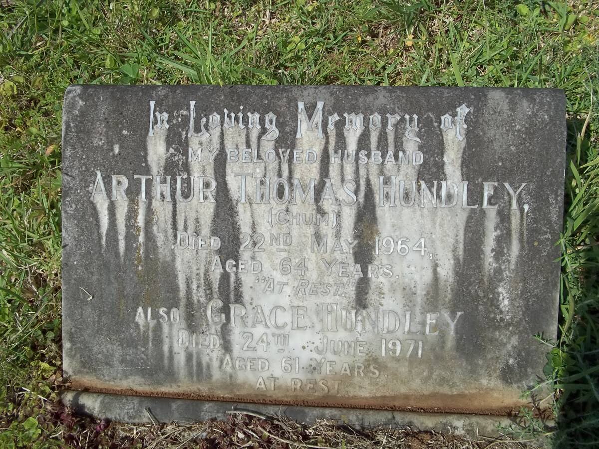 HUNDLEY Arthur Thomas -1964 &amp; Grace -1971