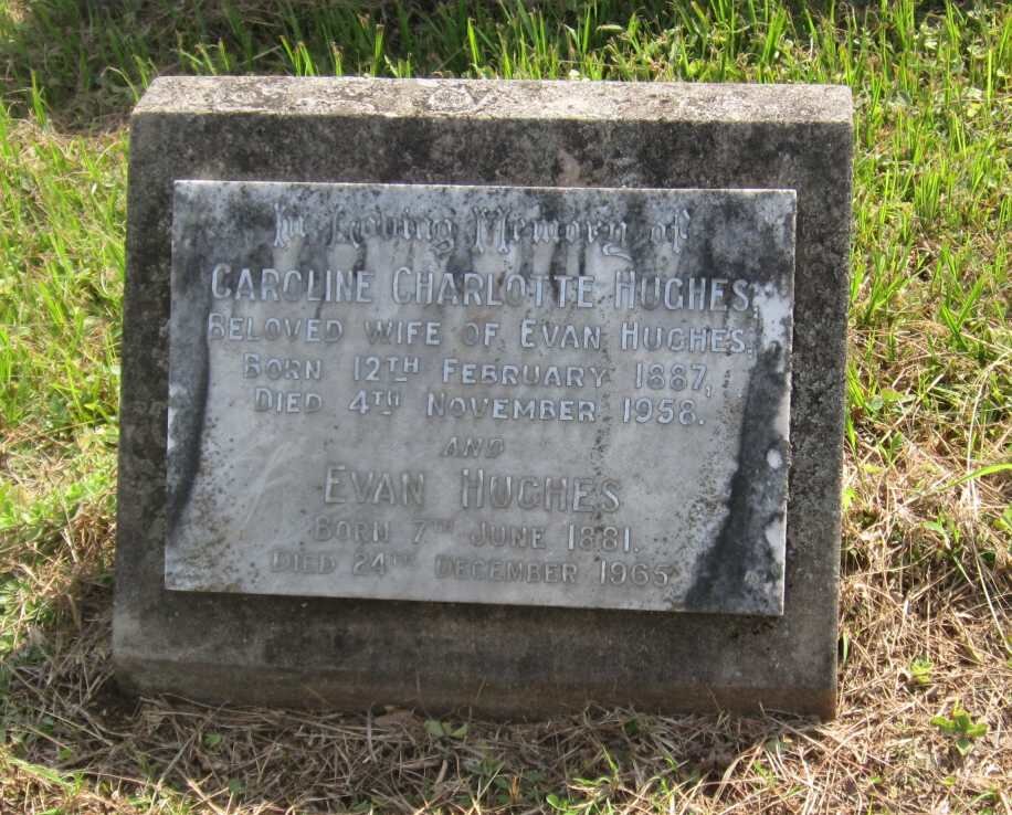 HUGHES Evan 1881-1965 &amp; Caroline Charlotte 1887-1958