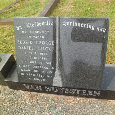 HUYSSTEEN Daniel Hendrik, van 1904-1966 :: VAN HUYSSTEEN Eldrid George Daniel 1929-1981