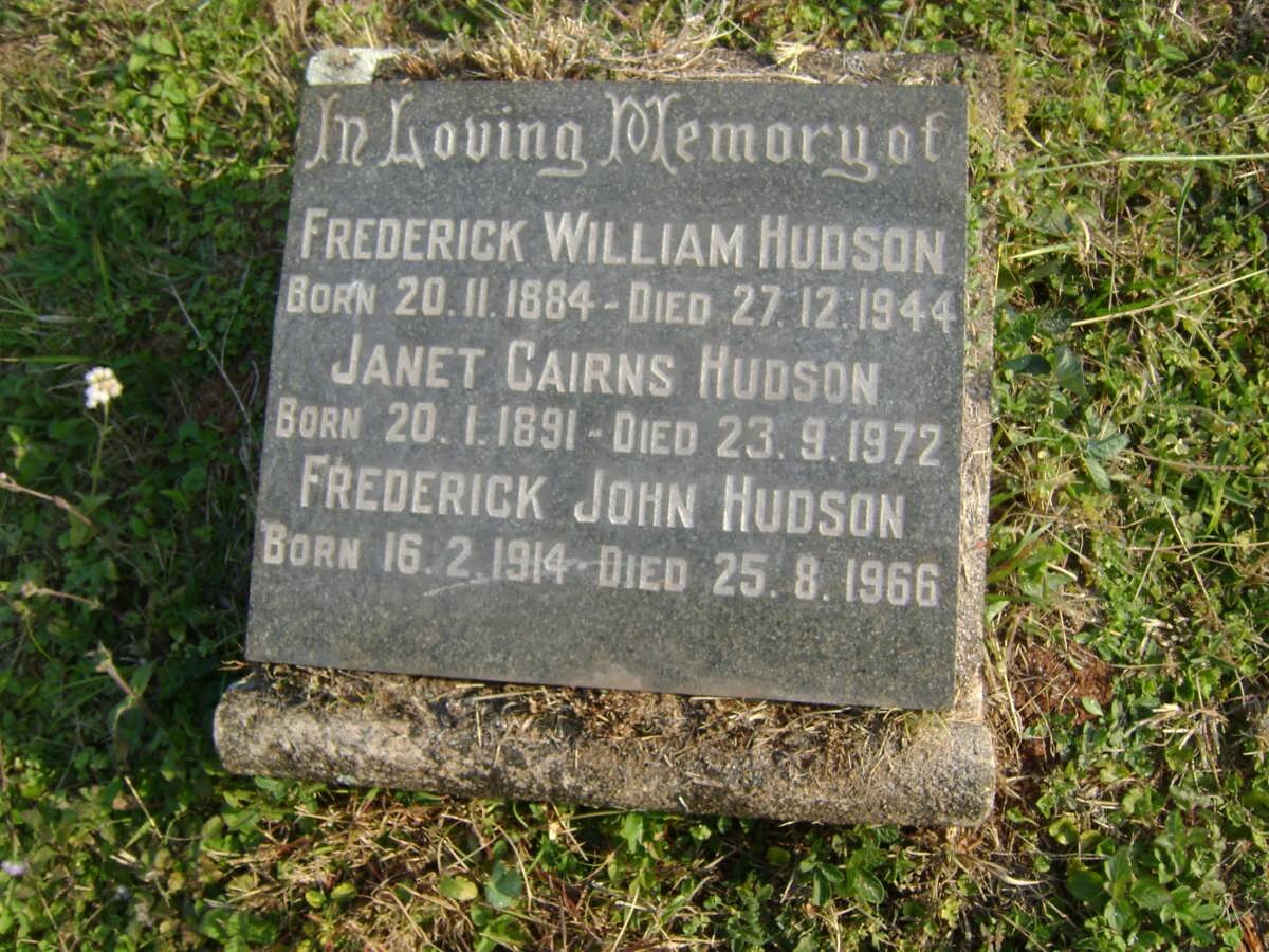 HUDSON Frederick William 1884-1944 &amp; Janet Cairns 1891-1972 :: HUDSON Frederick John 1914-1966