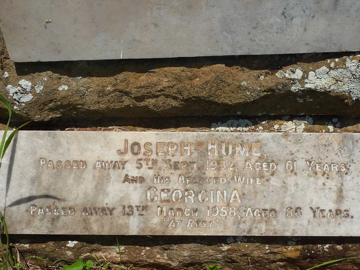HUME Joseph -1932 &amp; Georgina -1958