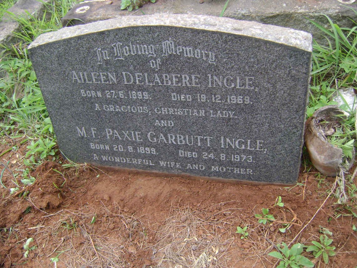 INGLE Aileen Delabere 1899-1969 :: INGLE M.F. Paxie Garbutt 1899-1973