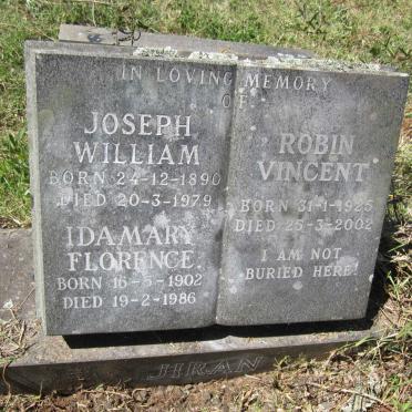 JIRAN Joseph William 1890-1979 &amp; Ida Mary Florence 1902-1986 :: JIRAN Robin Vincent 1925-2002