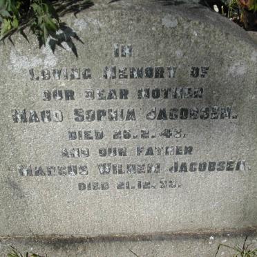 JACOBSEN Marcus Wilhem -1933 &amp; Maud Sophia -1946