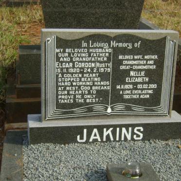JAKINS Elgar Gordon 1920-1979 &amp; Nellie Elizabeth 1926-2013