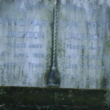 JACKSON Isaac Thwaite -1950 &amp; Annie Mary -1958