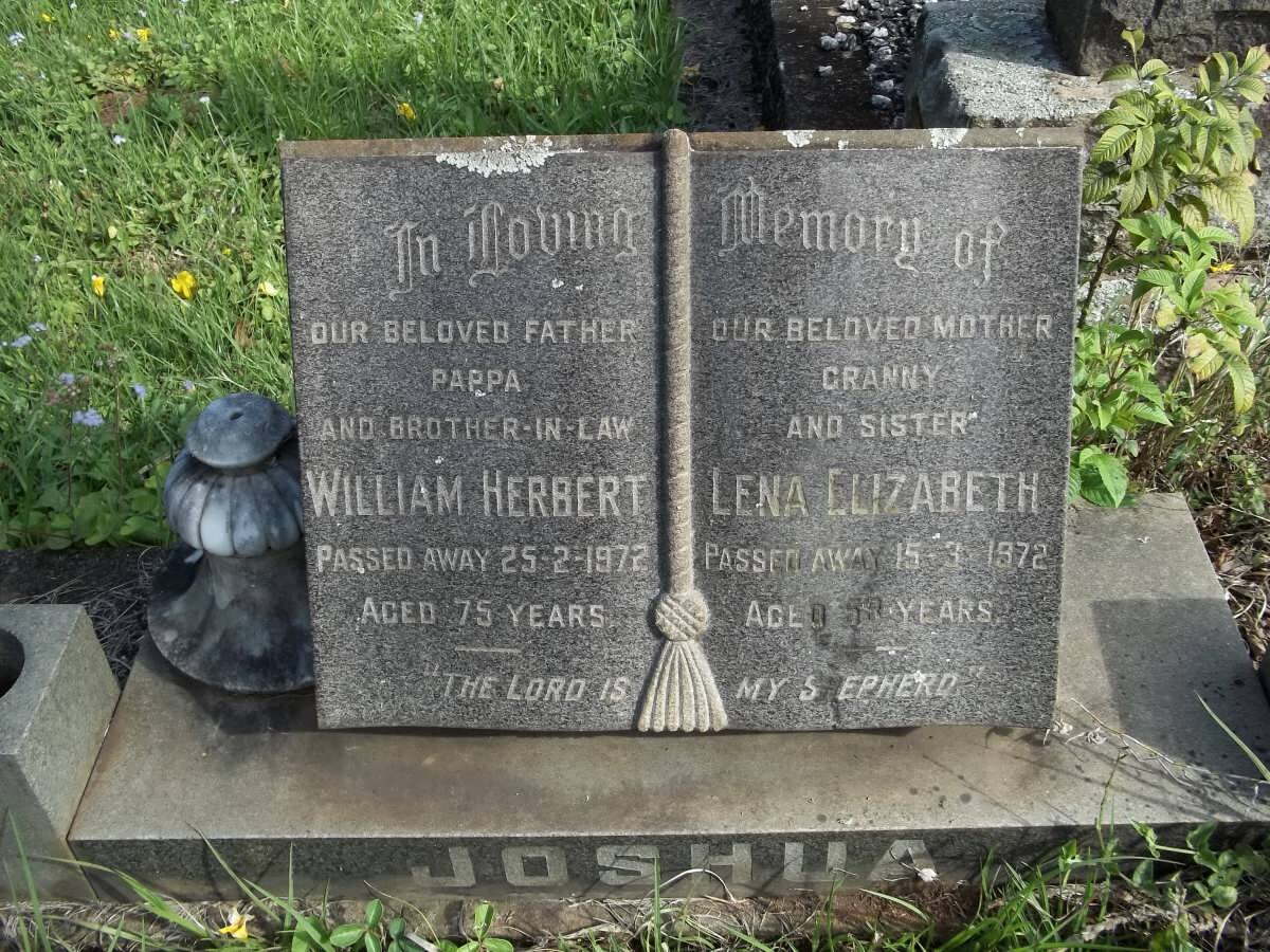JOSHUA William Herbert -1972 &amp; Lena Elizabeth -1972