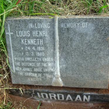 JORDAAN Louis Henri Kenneth 1931-1980
