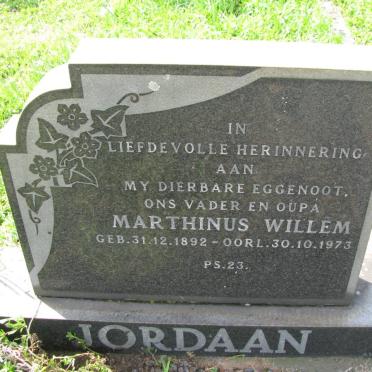 JORDAAN Marthinus Willem 1892-1973