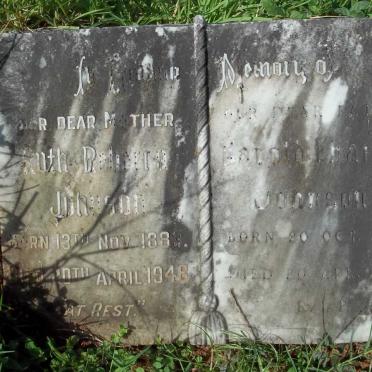 JOHNSON Harold Charles 1888-1957 &amp; Ruth Rebecca 1889-1948