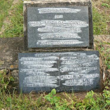 JOHNSON Harold Johan -2000 &amp; Sidney Mary 1974 :: JOHNSON Sara Matilda -1954