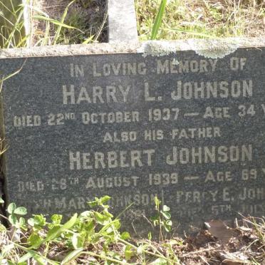 JOHNSON Herbert -1939 :: JOHNSON Harry L. 1937 :: JOHNSON Percy E. -1961 :: JOHNSON Edith Mary -1961