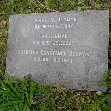 JENMAN Dan 1905-1987 :: JENMAN Isabella Constance 1911-1993 :: JENMAN Veronica 1937-1944