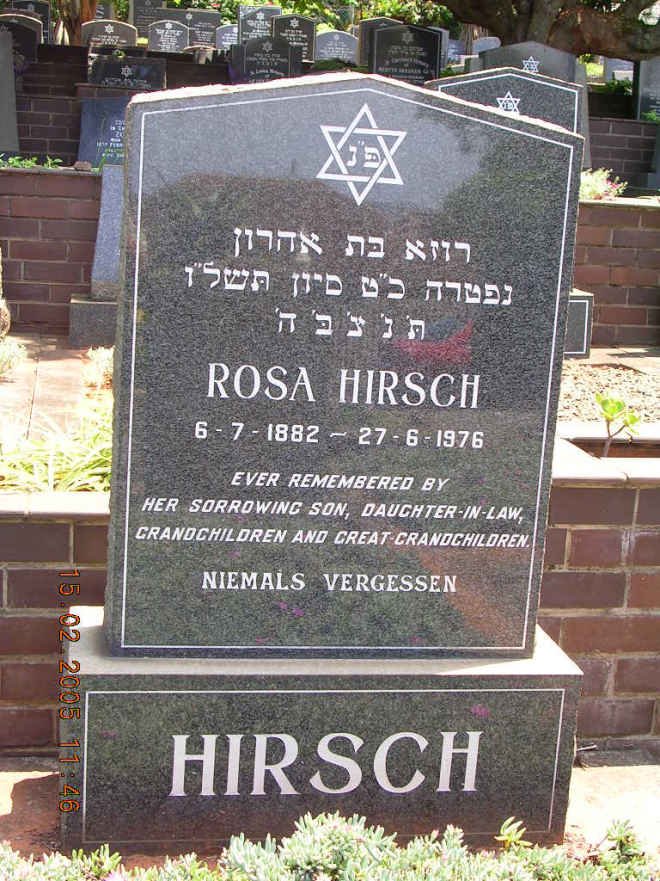 HIRSCH Rosa 1882-1976