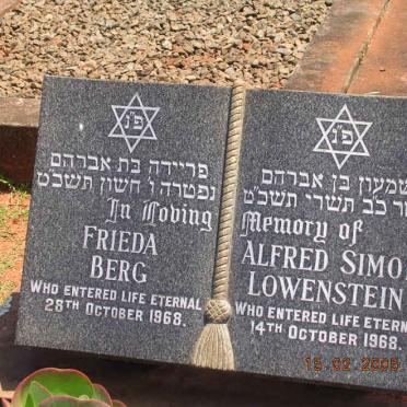 LOWENSTEIN Alfred Simon -1968 :: BERG Frieda -1968