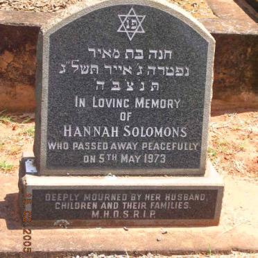 SOLOMONS Hannah -1973