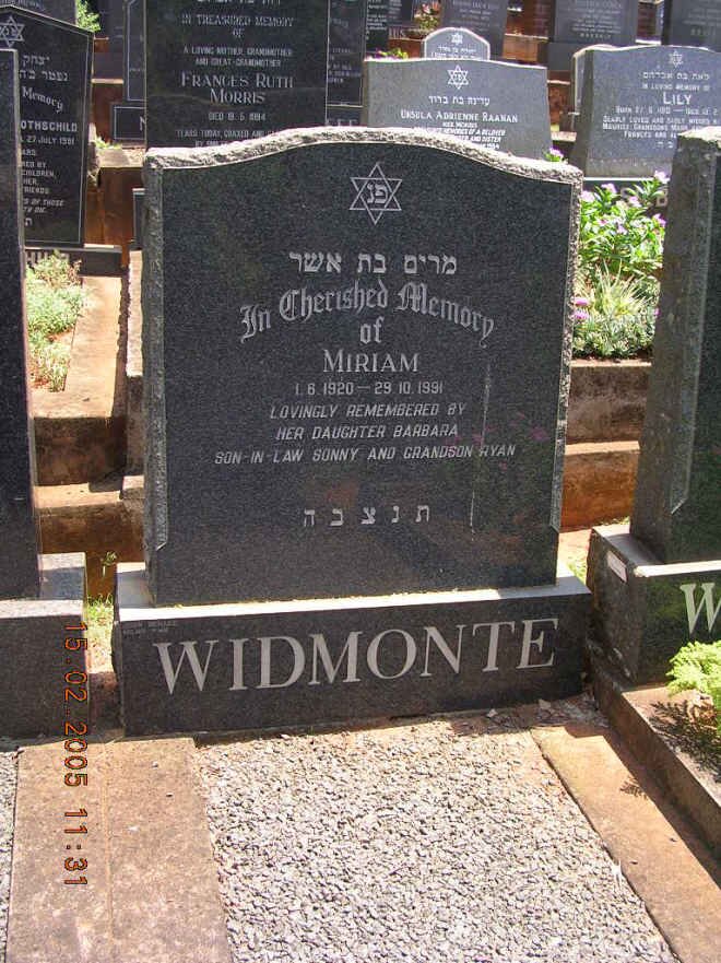 WIDMONTE Miriam 1920-1991