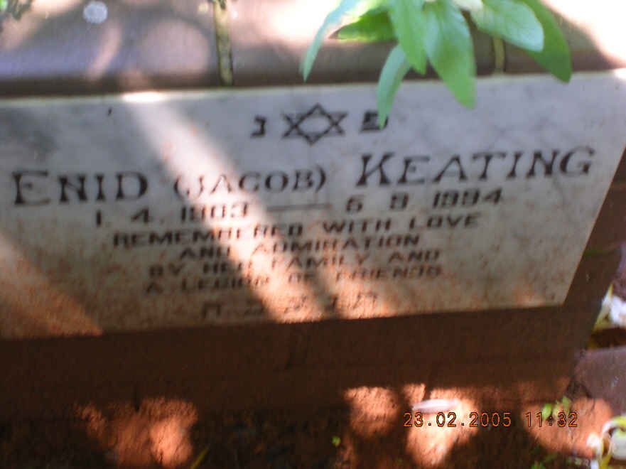 KEATING Enid nee JACOB 1903-1994