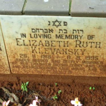 KLEVANSKY Elizabeth Ruth 1918-1995