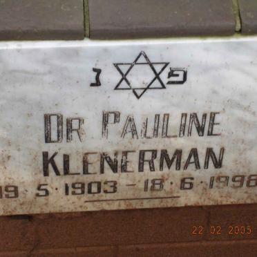 KLENERMAN Pauline 1903-1998