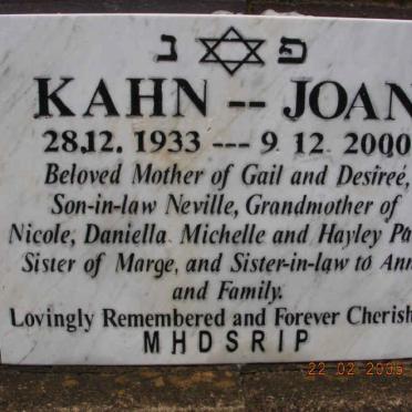 KAHN Joan 1933-2000