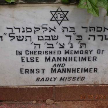 MANNHEIMER Ernst &amp; Else