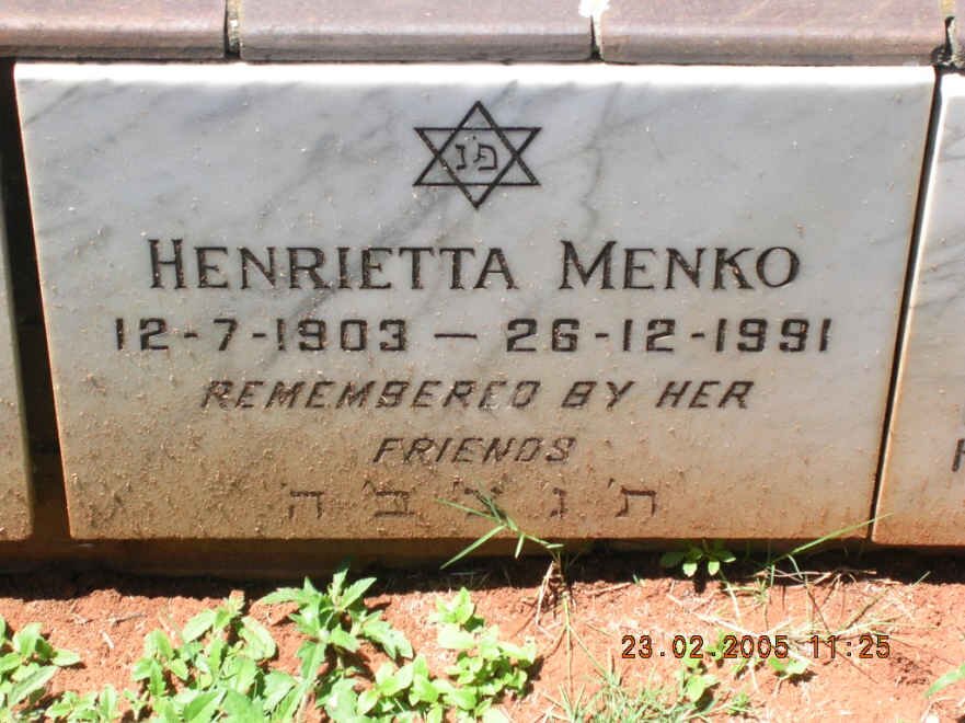 MENKO Henrietta 1903-1991