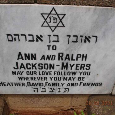 MYERS Ralph, JACKSON &amp; Ann