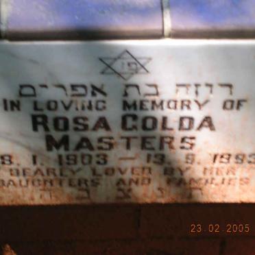 MASTERS Rosa Golda 1903-199?