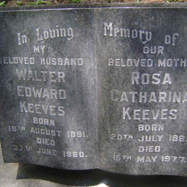 KEEVES Walter Edward 1891-1960 &amp; Rosa Catharina 1881-1977